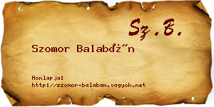 Szomor Balabán névjegykártya